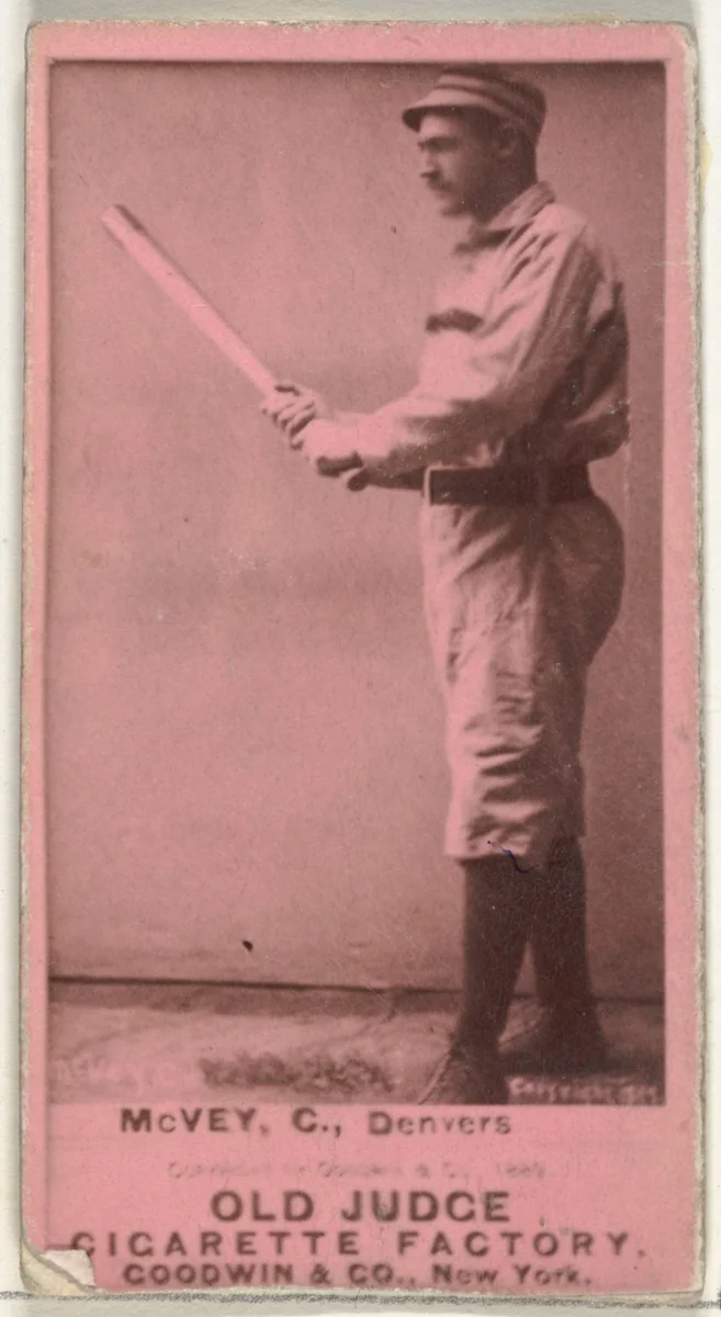 George W. McVey, Catcher, Denver, from the Old Judge series (N172) for Old Judge Cigarettes by Goodwin & Company, photograph, 1888-1889