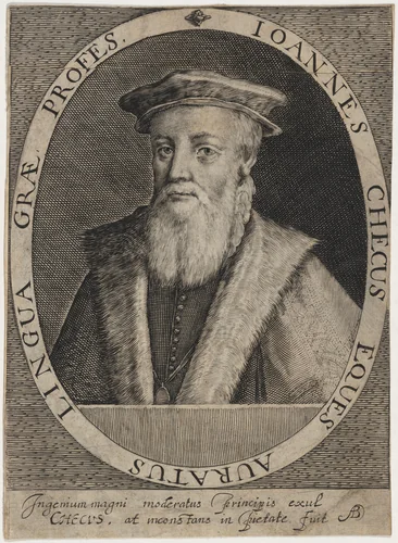 Sir John Cheke, Tutor to Edward VI by Willem de Passe, print, 1620