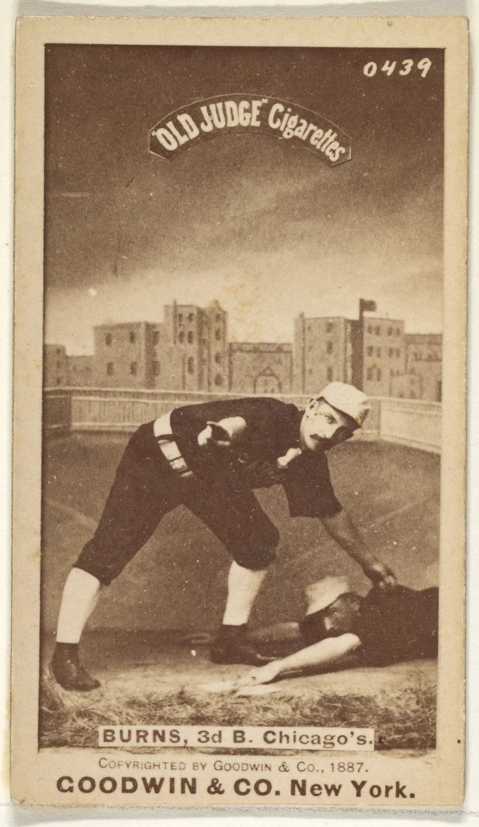 T.C. Burns, 3rd Base, Chicago, from the Old Judge series (N172) for Old Judge Cigarettes by Goodwin & Company, photograph, 1887