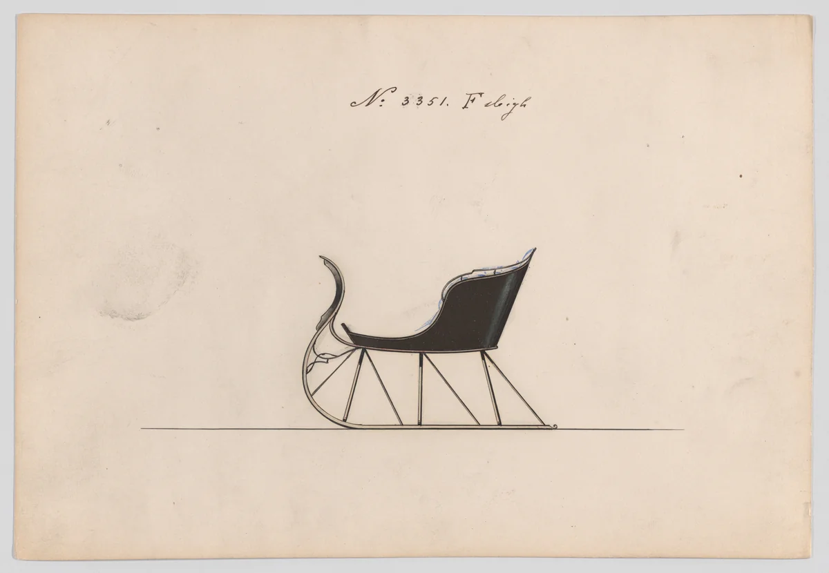 Sleigh #3351 F by Brewster & Co., drawing, 1877