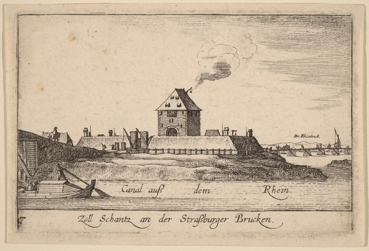 Strasbourg: The Toll House by Wenceslaus Hollar, print, 1635