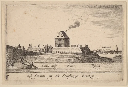 Strasbourg: The Toll House by Wenceslaus Hollar, print, 1635