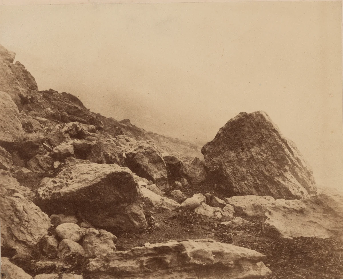 Rocken End in a Storm, Isle of Wight by Roger Fenton, photograph, 1848-1858