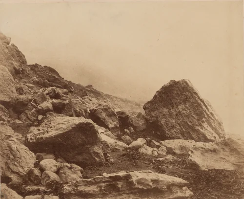 Rocken End in a Storm, Isle of Wight by Roger Fenton, photograph, 1848-1858