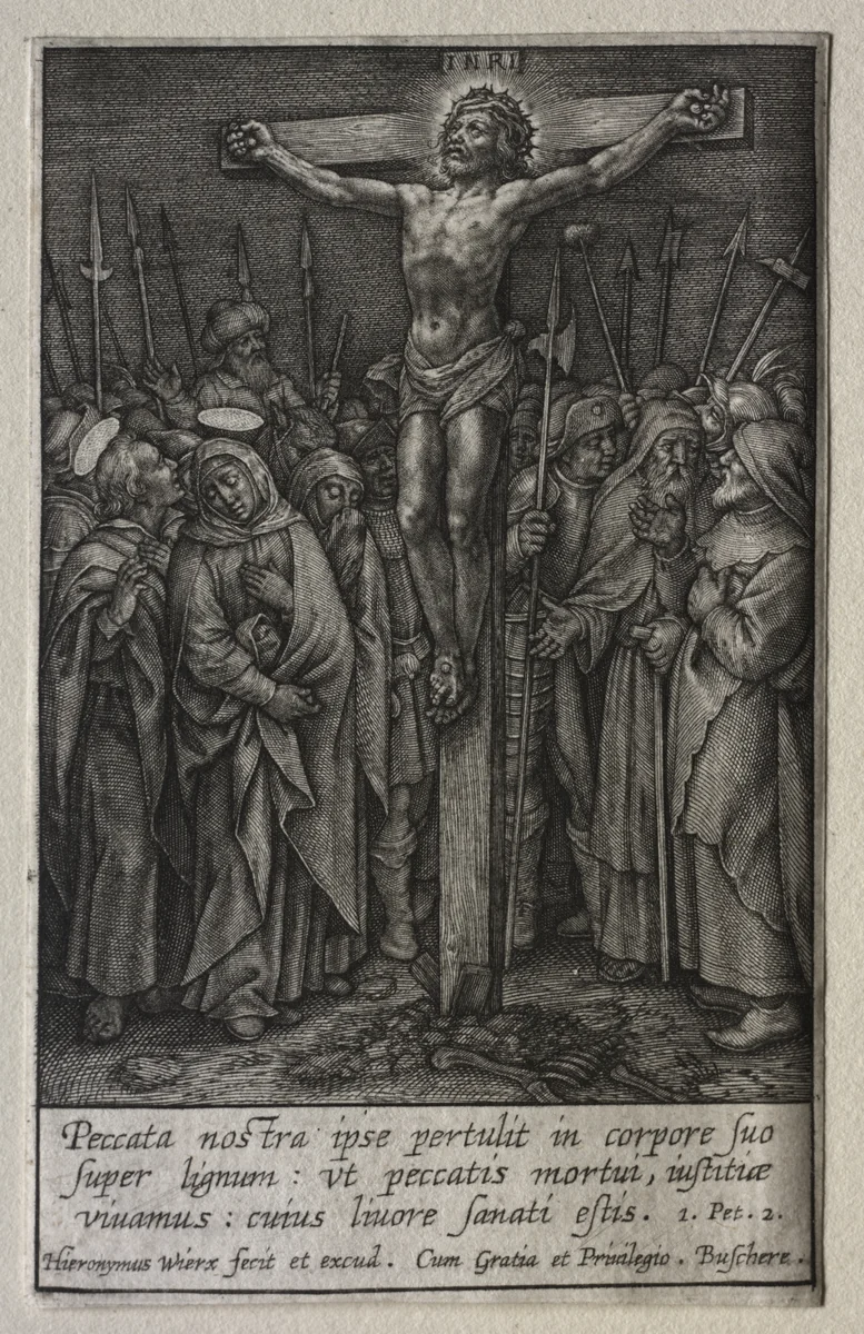 The Passion: Christ Crucified by Hieronymus Wierix, print, 1614-1624