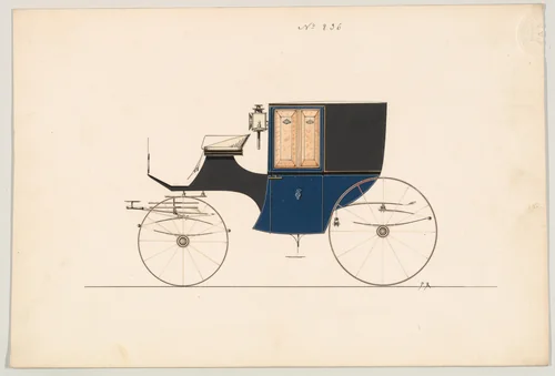 Coupé # 836 by Brewster & Co., drawing, 1860-1870