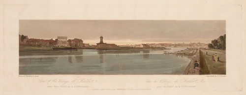 A Selection of Twenty of the Most Picturesque Views in Paris: View of the Village of Chaillot, &c Taken from Pont de la Concorde by Thomas Girtin, print, 1803