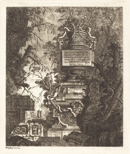 Frontispiece for "Fountains" by Jean Laurent Legeay, print, 1768