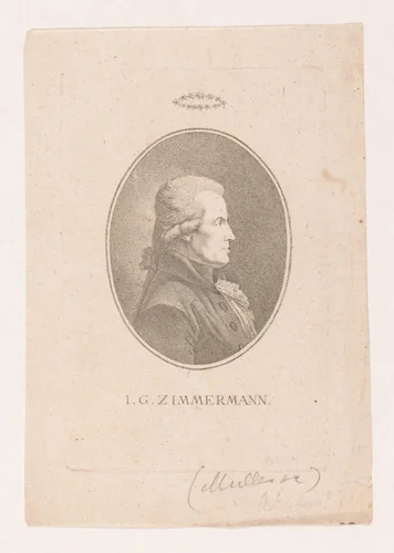 Portret van Johann Georg Ritter von Zimmermann by Johann Christian Ernst Müller, print, 1776-1824