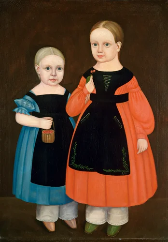 Sisters in Black Aprons by American 19th Century, painting, 1835-1840