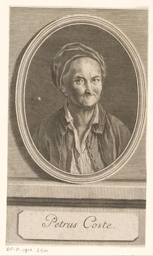Portret van Pierre Coste by Johann Martin Bernigeroth, print, 1748