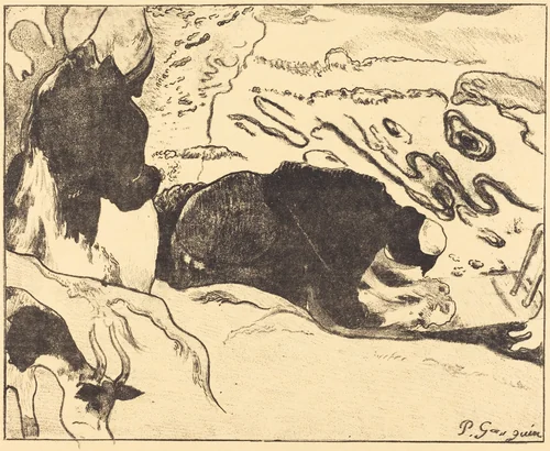 The Washerwomen (Les laveuses) by Paul Gauguin, print, 1889