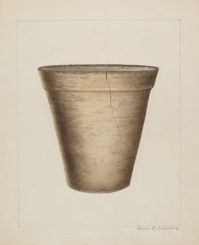 Pottery Flower Pot by Annie B. Johnston, index of american design, 1937