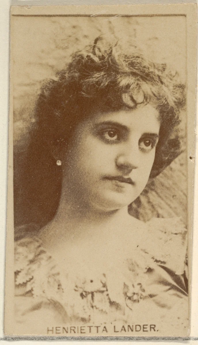 Henrietta Lander, from the Actors and Actresses series (N45, Type 8) for Virginia Brights Cigarettes by Allen & Ginter, photograph, 1885-1891
