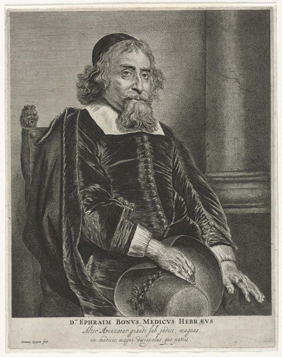 Ephraim Bonus by Jan Lievens, print, 1640-1665