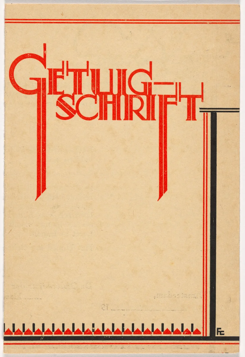Certificate (Getuigschrift) for an Amsterdam primary school by Fré Cohen, design, 1929