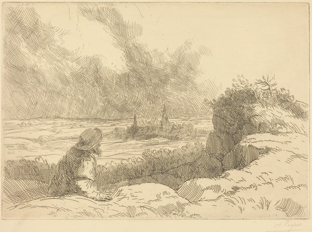 Landscape (Paysage) by Alphonse Legros, print, 1837-1911