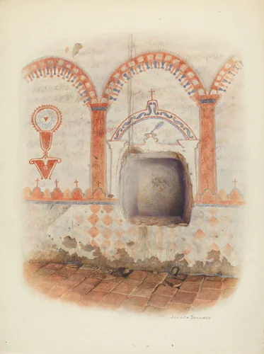 Wall Painting and Baptismal Niche by Juanita Donahoo, index of american design, 1941
