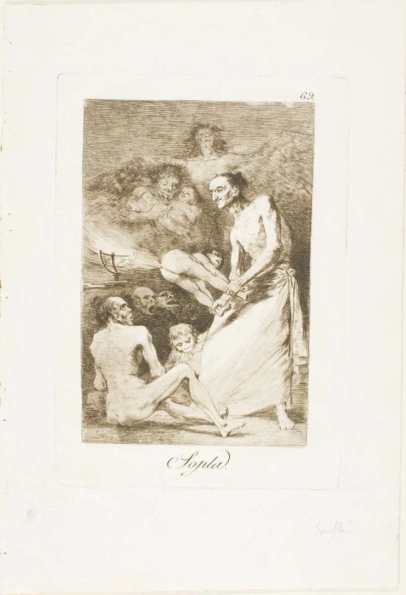 Blow, plate 69 from Los Caprichos by Francisco José de Goya, print, 1797-1799