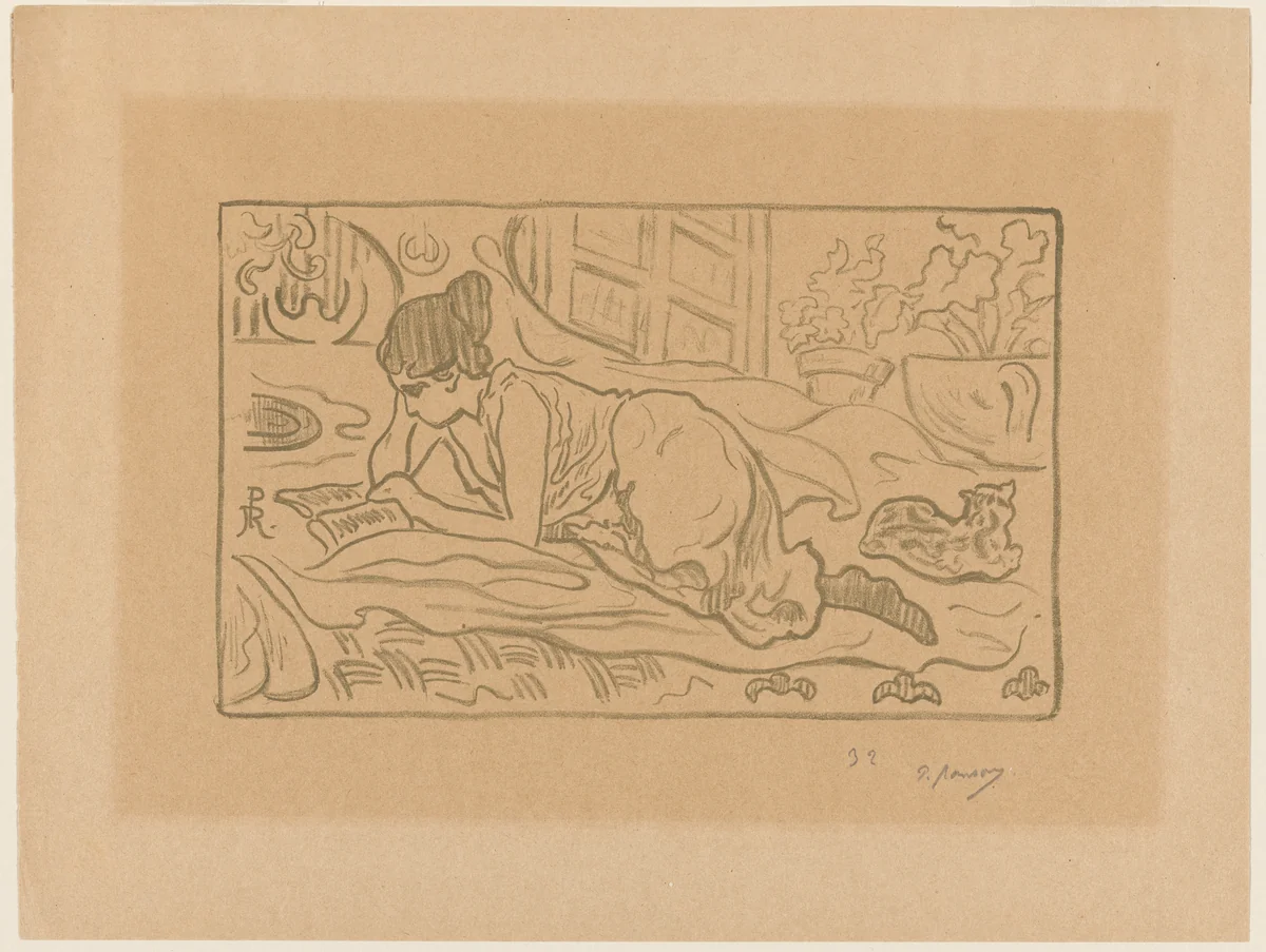 La Liseuse couchée by Paul Ranson, print, 1895