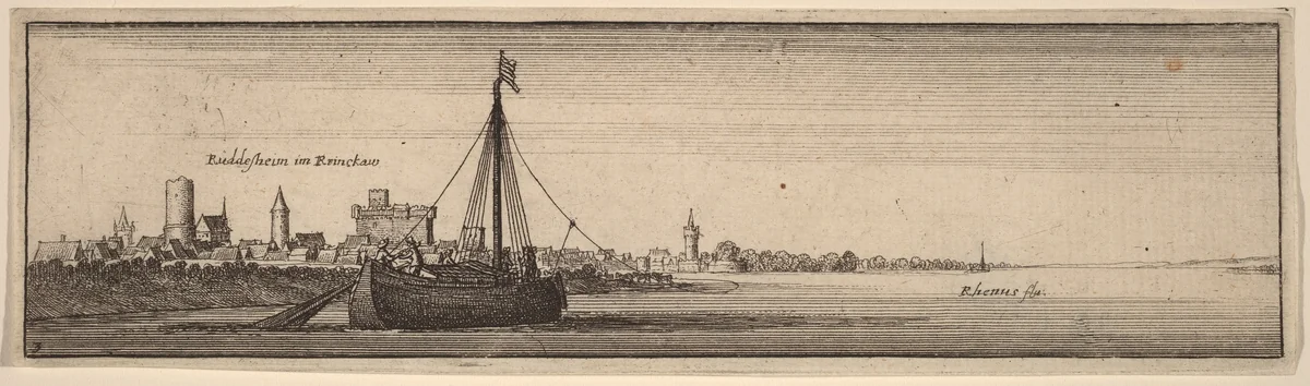 Rudesheim by Wenceslaus Hollar, print, 1632-1636