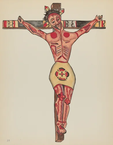 Plate 27: Christ Crucified: From Portfolio "Spanish Colonial Designs of New Mexico" by American 20th Century, index of american design, 1935-1942