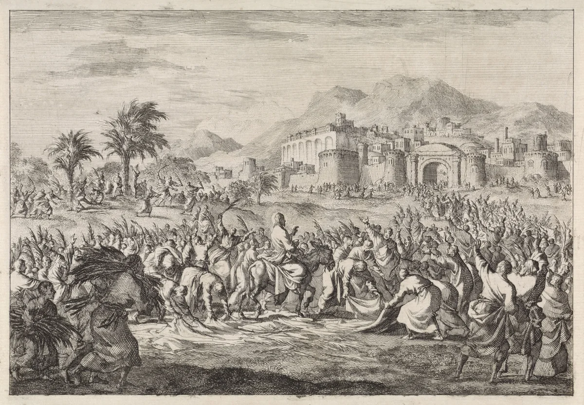 Intocht in Jeruzalem by Jan Luyken, print, 1700
