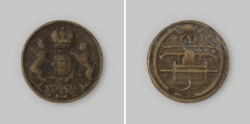 Amsterdam, brandspuitpenning van wijk 58 by anonymous, metalwork, 1700-1799