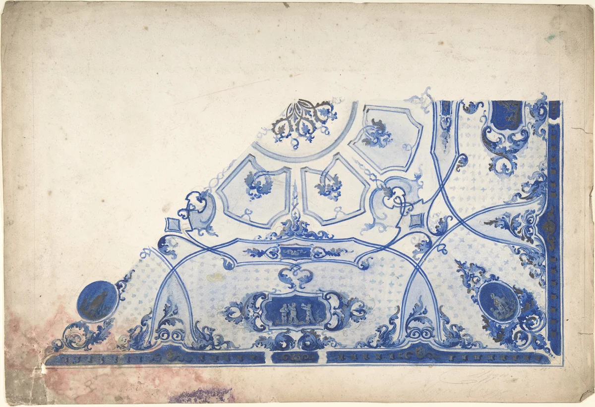 Design for a Painted Ceiling by anonymous, drawing, 1800-1900