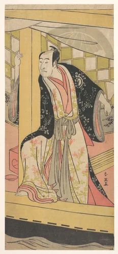 The Actor Sawamura Sojuro 3rd as a Man Stnding in a Pleasure-boat by Katsukawa Shun'ei (勝川春英), print, 1780-1800