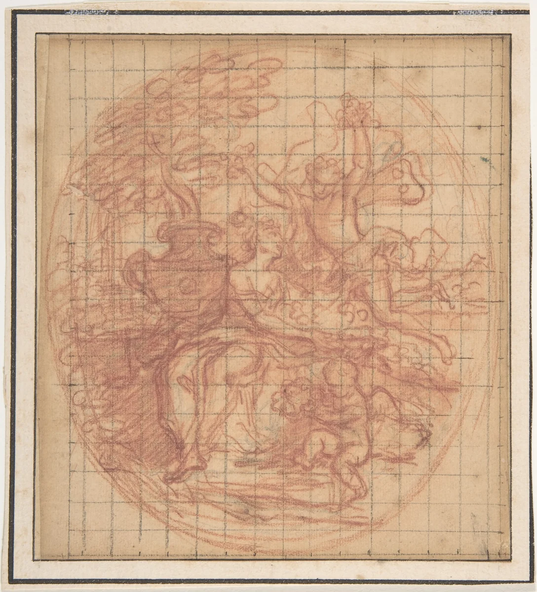Zephyr and Flora by Antoine Coypel, drawing, 1670-1725