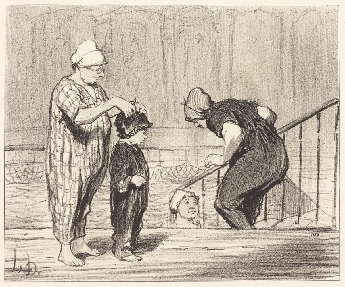 En Famille by Honoré Daumier, print, 1847
