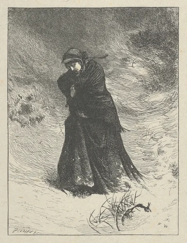 Love in Death, for "Good Words" by Frederick Walker, print, 1862