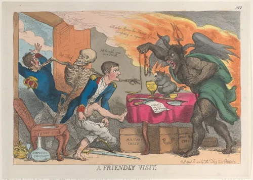 A Friendly Visit by Thomas Rowlandson, print, 1814
