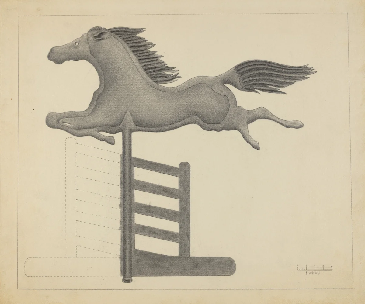 Horse Weather Vane by Filippo Porreca, index of american design, 1935-1942