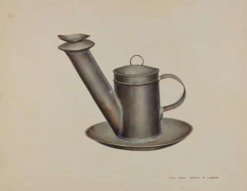 Whale Oil Lamp by James M. Lawson, index of american design, 1935-1942