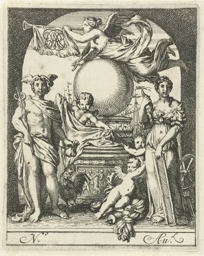 Mercurius en de Weefkunst by Gerard de Lairesse, print, 1675
