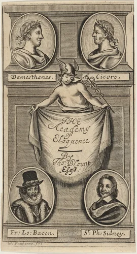 Title Page to Thomas Blount, The Academy of Eloquence by William Faithorne, print, 1654