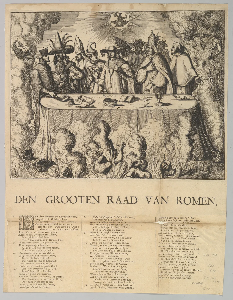 Den Grooten Raad van Romen by Romeyn de Hooghe, print, 1665-1708