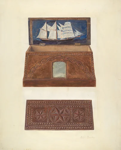 Bishop Hill: Salt Box by Adele Brooks, index of american design, 1938