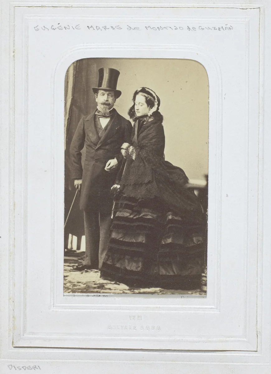Eugenie Marie de Montijo de Guzman and Napoleon III by André Adolphe-Eugène Disdéri, photograph, 1860-1869