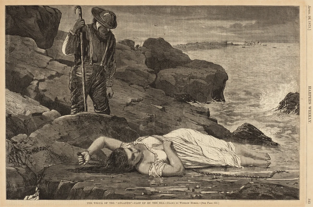 The Wreck of the "Atlantic" - Cast Up by the Sea by Winslow Homer, print, 1873