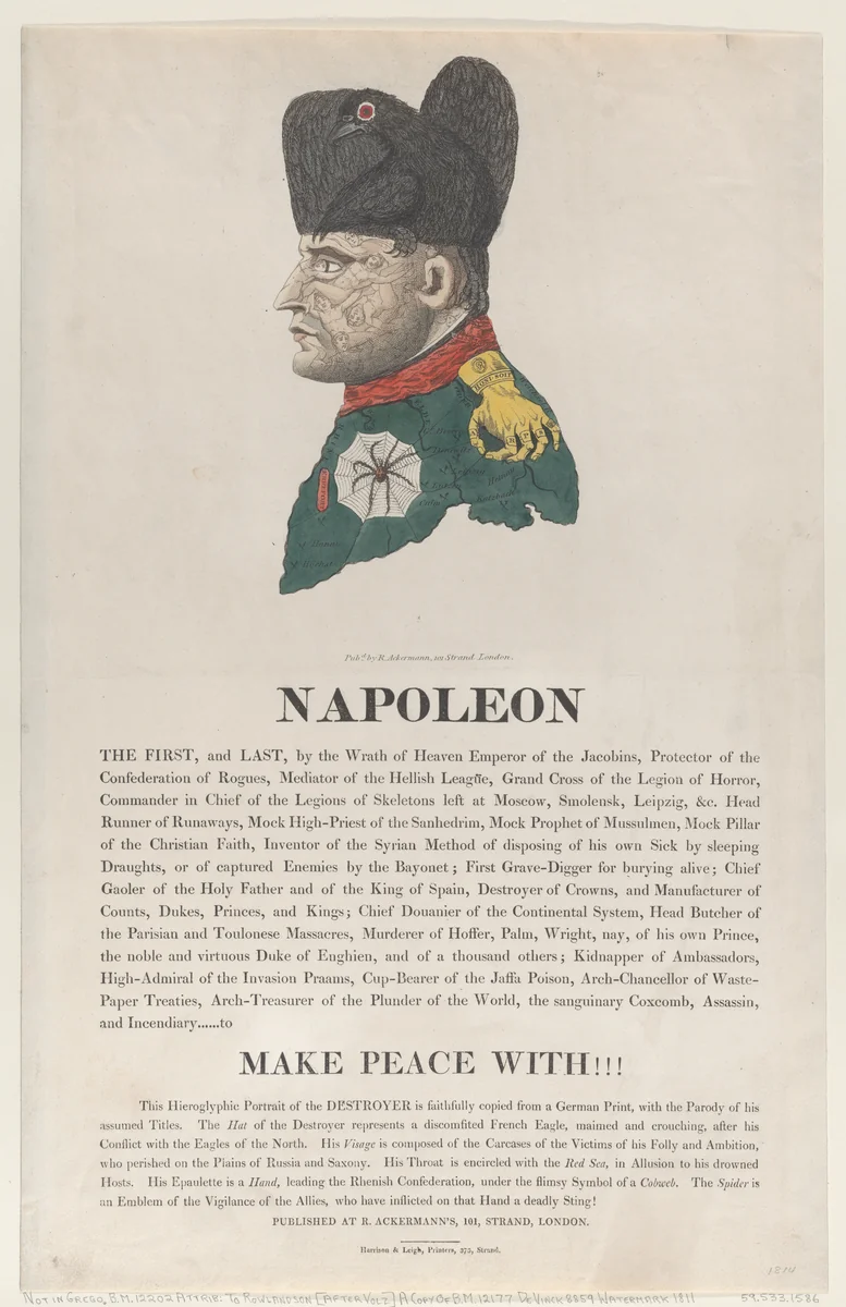 Napoleon by Thomas Rowlandson, print, 1814