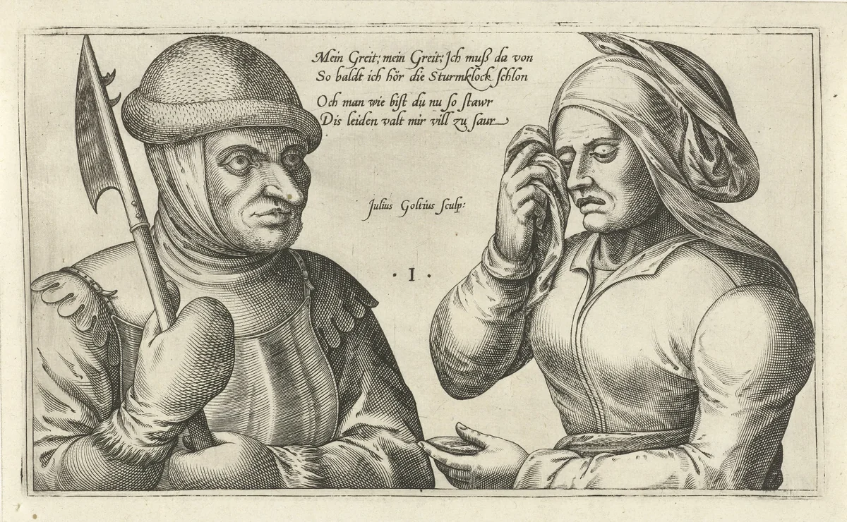 Afscheid van een soldaat by Unknown, print, 1560-1595