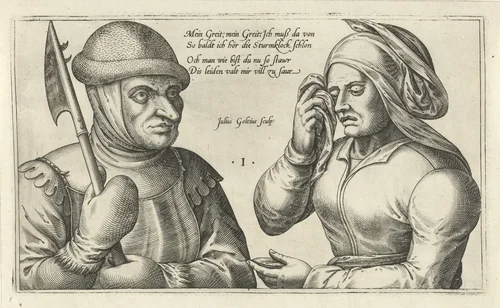 Afscheid van een soldaat by Unknown, print, 1560-1595