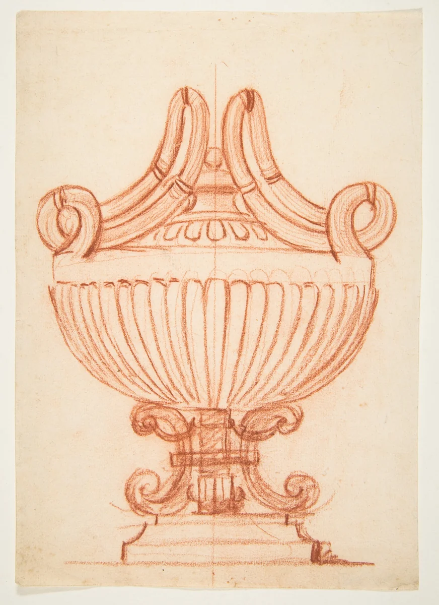 Design for a Covered Vase by anonymous, drawing, 1700-1800