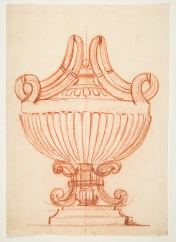 Design for a Covered Vase by anonymous, drawing, 1700-1800