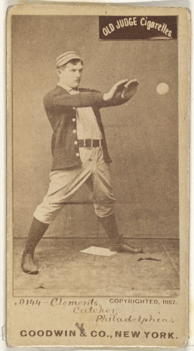 John J. "Jack" Clements, Catcher, Philadelphia, from the Old Judge series (N172) for Old Judge Cigarettes by Goodwin & Company, photograph, 1887