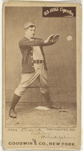 John J. "Jack" Clements, Catcher, Philadelphia, from the Old Judge series (N172) for Old Judge Cigarettes by Goodwin & Company, photograph, 1887