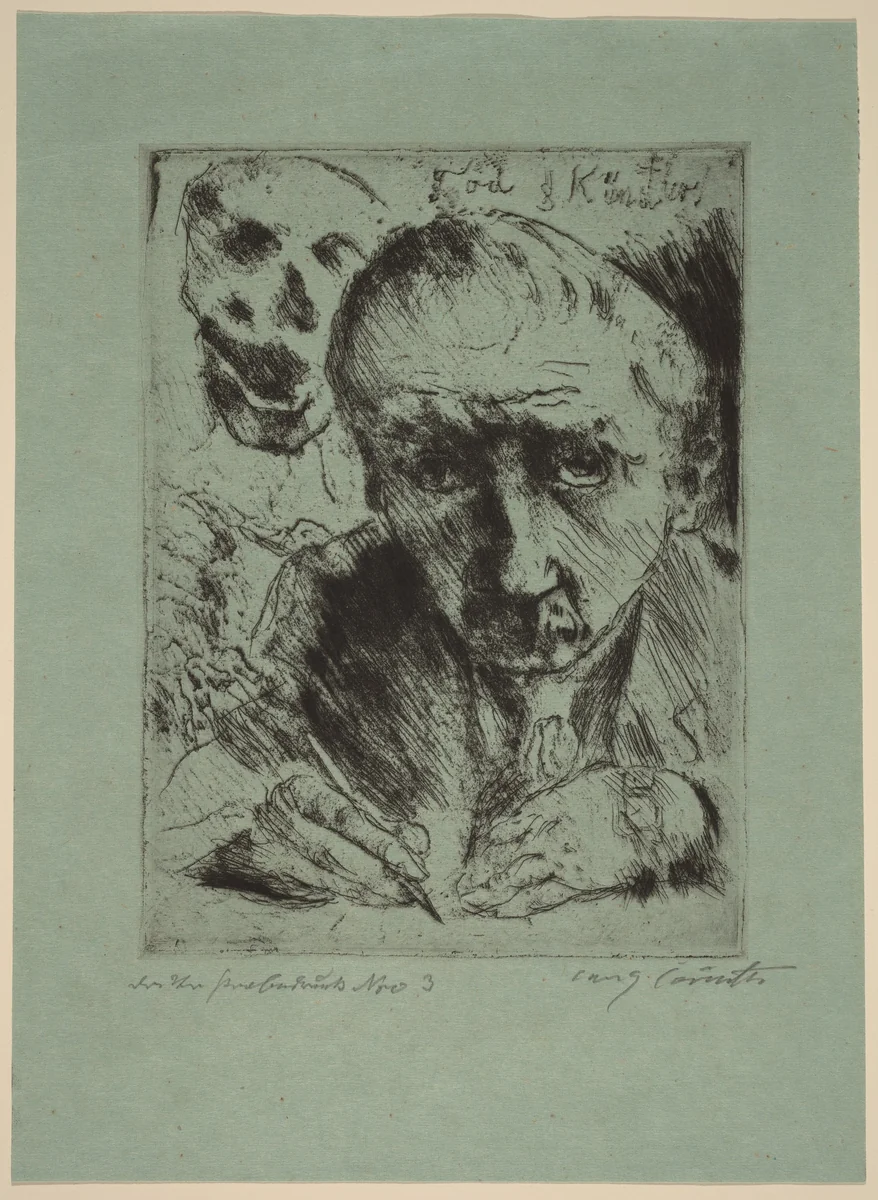 Death and the Artist (Tod und Künstler) by Lovis Corinth; Alfred Ruckenbrod, print, 1920-1921